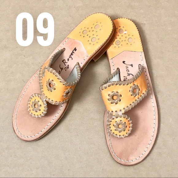 Jack Roger Leather Thong Sandals Whipstitch Hampton - Picture 10 of 14